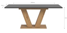 Kulissen-Esstisch >Motion< ausziehbar 190cm, Grau / Artisan Eiche Dekor - 150/190x76x90cm (BxHxT)