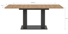 Kulissen-Esstisch >Motion< ausziehbar 190cm, Grau / Artisan Eiche Dekor - 150/190x76x90cm (BxHxT)