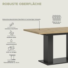 Kulissen-Esstisch >Motion< ausziehbar 190cm, Grau / Artisan Eiche Dekor - 150/190x76x90cm (BxHxT)