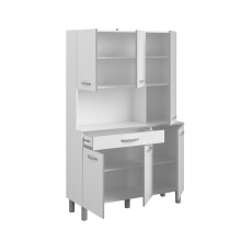 Mehrzweckschrank-Set >Season 1< (2-teilig) in Weiß. Absetzungen Grau