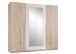 Kleiderschrank >Cano< 5 Böden, 1 Stange, San Remo Eiche hell / Weiß - 228x213x62 (BxHxT)
