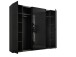 Dreh-/Schwebetürenschrank >Mufo< 10 Böden, 2 Stangen, Graphit / Grauglas - 267x225,5x60,8 (BxHxT)