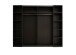 Dreh-/Schwebetürenschrank >Mufo< 10 Böden, 2 Stangen, Graphit / Grauglas - 267x225,5x60,8 (BxHxT)