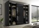 Dreh-/Schwebetürenschrank >Mufo< 10 Böden, 2 Stangen, Graphit / Grauglas - 267x225,5x60,8 (BxHxT)