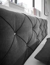 Boxspringbett >Villano< Liegefläche 180x200cm, GEL-Topper, Anthrazit - 231x203x114 (LxBxH)