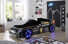 Autobett >Rinum< Liegefläche 90x200cm, Schwarz mit Fotodruck - 106x64x220 (B/H/T)