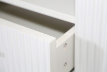 TV-Board >PALMA< in Greige, MDF Greige pantone + Metal - 45x50x140cm (BxHxT)