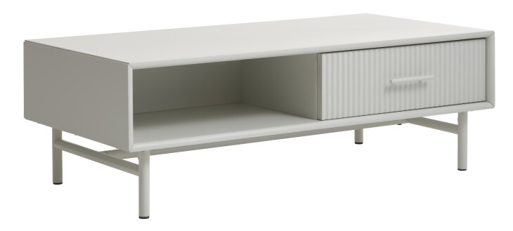 Couchtisch >PALMA< in Greige, MDF + Stahl in greige - 60x40x120cm (BxHxT)