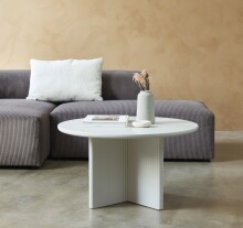 Couchtisch >PALMA< in Greige, MDF + Stahl in greige - 45x80cm (HxD)