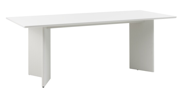 Esstisch >PALMA< in Greige, MDF + Stahl in greige - 90x75x200cm (BxHxT)
