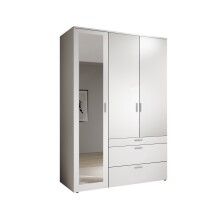 Kleiderschrank >Vesala< in Weiß mit Spiegel,...