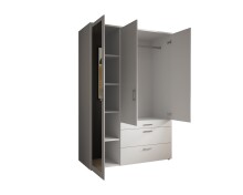 Kleiderschrank >Vesala< in Weiß mit Spiegel,...