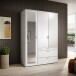 Kleiderschrank >Vesala< in Weiß mit Spiegel, Melamin - 135x195x56cm (BxHxT)