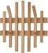 Garderobenpaneel >BANTRY< 4 Haken, Lamellen, in Eiche, Massivholz - 38x40x11cm (BxHxT)