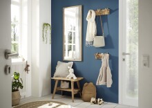 Garderobenleiste >BANTRY< 3 Haken, in Eiche, Massivholz - 40x13x12cm (BxHxT)