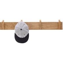 Garderobenleiste >BANTRY< 4 Haken, in Eiche, Massivholz - 80x13x12cm (BxHxT)