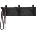 Garderobenleiste >BANTRY< 3 Haken, Eiche massiv, schwarz mit Maserung - 40x13x12cm (BxHxT)
