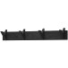 Garderobenleiste >BANTRY< 4 Haken, Eiche massiv, schwarz mit Maserung - 80x13x12cm (BxHxT)