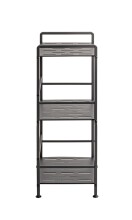 Regal >59825< 3 Böden, in anthrazit, Stahlrohr, Metall - 33x74x28cm (BxHxT)