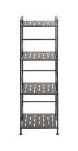 Regal >59826< 4 Böden, in anthrazit, Stahlrohr, Metall - 33x106x28cm (BxHxT)