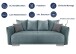 Schlafsofa >Phedra< Armlehnfunktion, 9758 Corto mint, Mikrofaser - 242x90x131cm (BxHxT)