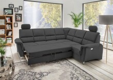 Polstergarnitur >Ludwigshafen< Motor-Relaxfunktion, Schlaffunktion, schwarz - 268x113x222cm (BxHxT)