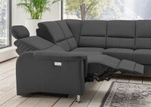 Polstergarnitur >Ludwigshafen<  Motor-Relaxfunktion, Schlaffunktion, schwarz - 268x113x222cm (BxHxT)