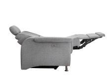 Ecksofa >Ludwigshafen< Motor-funktion, Kopfstütze, Stauraum, silber - 231x113x165 (BxHxT)