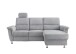Ecksofa >Ludwigshafen< Motor-funktion, Kopfstütze, Stauraum, silber - 231x113x165 (BxHxT)