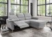 Ecksofa >Ludwigshafen< Motor-funktion, Kopfstütze, Stauraum, silber - 231x113x165 (BxHxT)