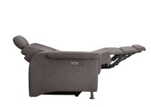 Ecksofa >Ludwigshafen< Motor-funktion, Kopfstütze, Stauraum, grau-braun - 231x113x165 (BxHxT)