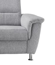 Ecksofa >Ludwigshafen< Motor-funktion, Kopfstütze, Stauraum, silber - 231x113x165 (BxHxT)