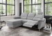 Ecksofa >Ludwigshafen< Motor-funktion, Kopfstütze, Stauraum, silber - 231x113x165 (BxHxT)