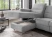 Ecksofa >Ludwigshafen< Motor-funktion, Kopfstütze, Stauraum, silber - 231x113x165 (BxHxT)
