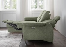 Ecksofa >Ludwigshafen< Motor-funktion, Kopfstütze, Stauraum, moosgrün - 231x113x165 (BxHxT)