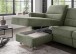 Ecksofa >Ludwigshafen< Motor-funktion, Kopfstütze, Stauraum, moosgrün - 231x113x165 (BxHxT)