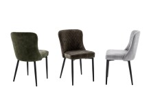 4-Fußstuhl >Aboshi< (2er Set) mit Federkern, Rautensteppung, olive - 46x85x58 (BxHxT)