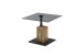 Couchtisch >BALSTA< höhenverstellbar, Rollen, Eiche / schwarz / Glas - 70x45/63x70 (BxHxT)