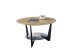 Couchtisch >CADIZ< in Eiche, Massivholz / Metall / Glas - 40x70cm (HxD)
