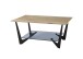 Couchtisch >LEON< in Eiche, Massivholz / Glas / Metall - 90x40x60cm (BxHxT)
