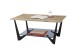 Couchtisch >LEON< in Eiche, Massivholz / Glas / Metall - 90x40x60cm (BxHxT)