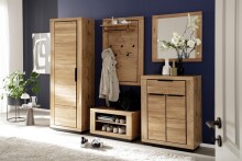 Garderoben-Set >Greno< (5-teilig) Massivholzfront -...