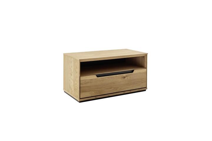 Schuhbank >ARAYA< 1 Schublade, Eiche teilmassiv, Holzwerkstoff - 79x41x40,5cm (BxHxT)