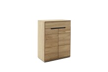 Schuhkommode >ARAYA< 2 Türen, 1 Schublade, Eiche teilmassiv - 79x101x40,5 (BxHxT)