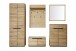 Garderoben-Set >ARAYA< (5-teilig) in Eiche teilmassiv - 227x195x40,5 (BxHxT)