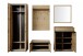 Garderoben-Set >ARAYA< (3-teilig) in Eiche teilmassiv - 148x195x40,5 (BxHxT)