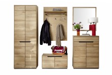 Garderoben-Set >ARAYA< (2-teilig) in Eiche teilmassiv - 79x195x40,5 (BxHxT)