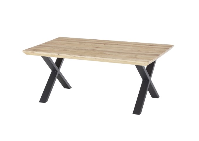 Couchtisch >ASOLA< in Eiche / schwarz, furniert - 110x45x70cm (BxHxT)