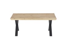 Couchtisch >ASOLA< in Eiche / schwarz, furniert - 110x45x70cm (BxHxT)