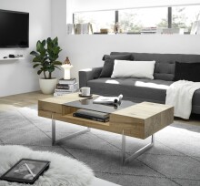 Couchtisch >REWA< in Asteiche furniert / Glas /...
